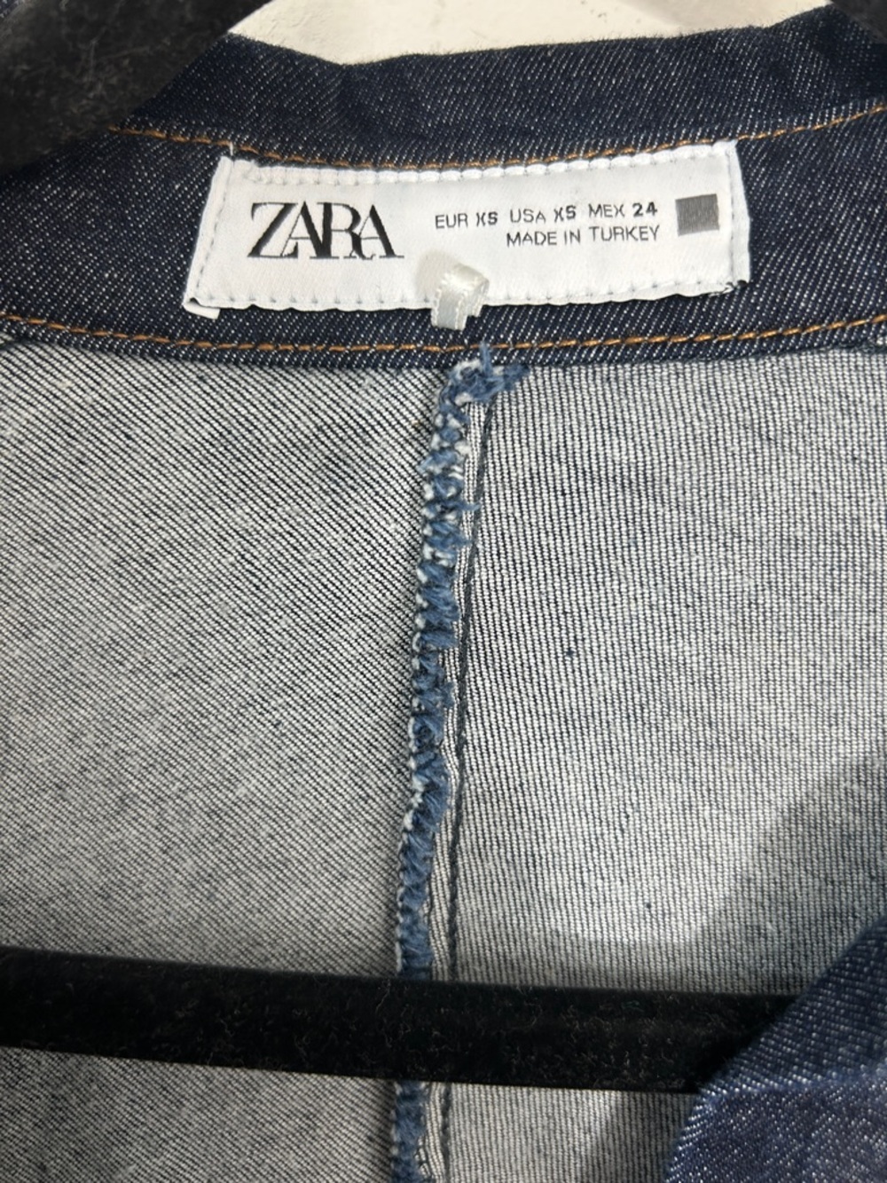 Zara Denim Ruched Midi Dress size XS - Picture 2 of 8